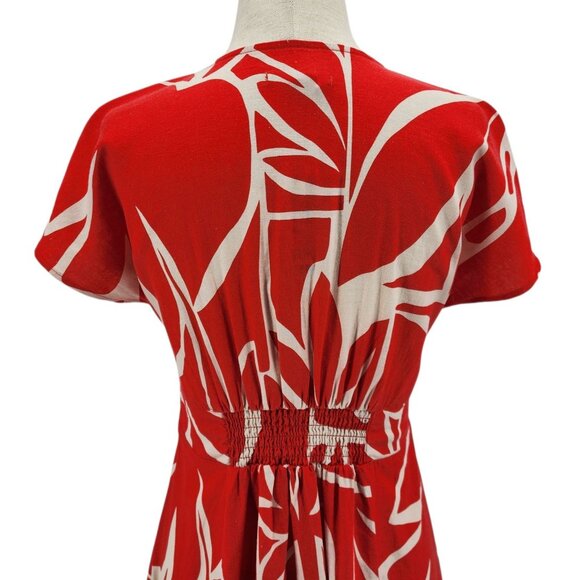 NEW Marine Layer Womens XS Dress Camila Mini Sunset Mosaic Hemp Blend Red Boho - Picture 7 of 14